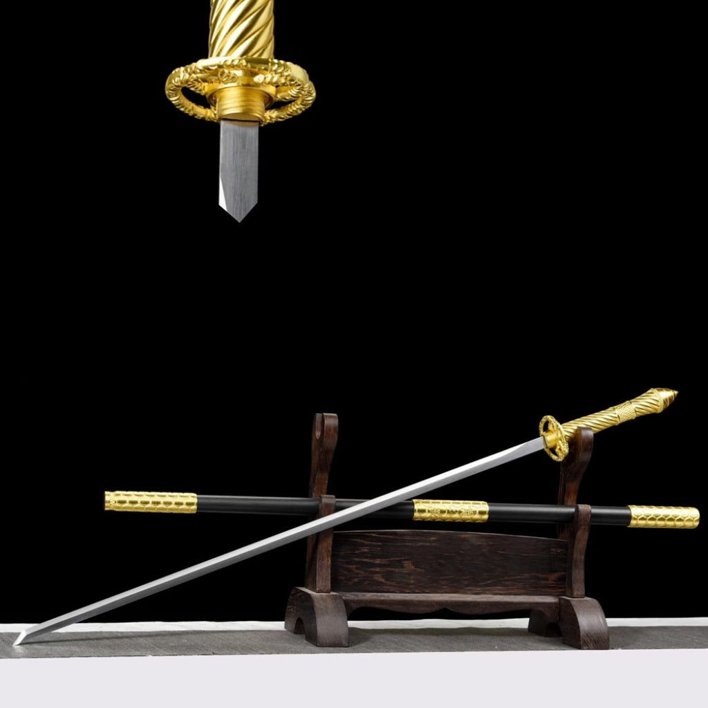 Ancient-Style Integral Tang-Style Sword, Long Sword, Manganese Steel Sword Blade, Han-Style Sword, Tang-Style Horizontal Saber, Cold Weapon Unsharpened