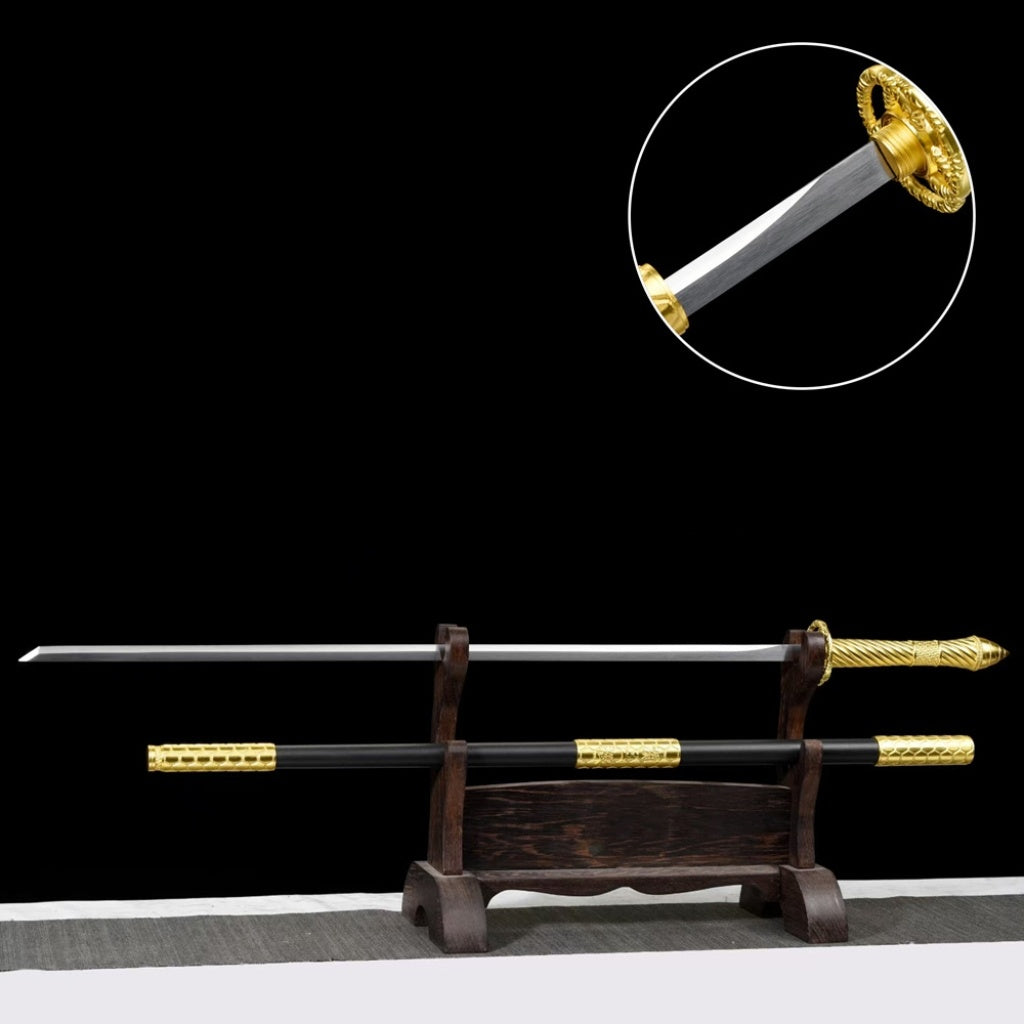 Ancient-Style Integral Tang-Style Sword, Long Sword, Manganese Steel Sword Blade, Han-Style Sword, Tang-Style Horizontal Saber, Cold Weapon Unsharpened